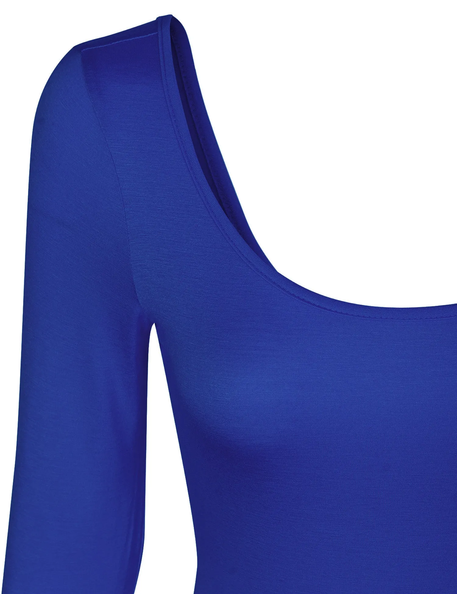 Long Sleeve Scoop Neck Bodysuit with Snap Button Closure