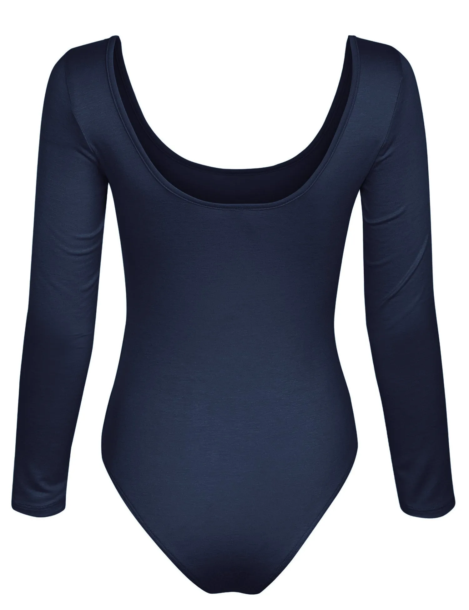Long Sleeve Scoop Neck Bodysuit with Snap Button Closure