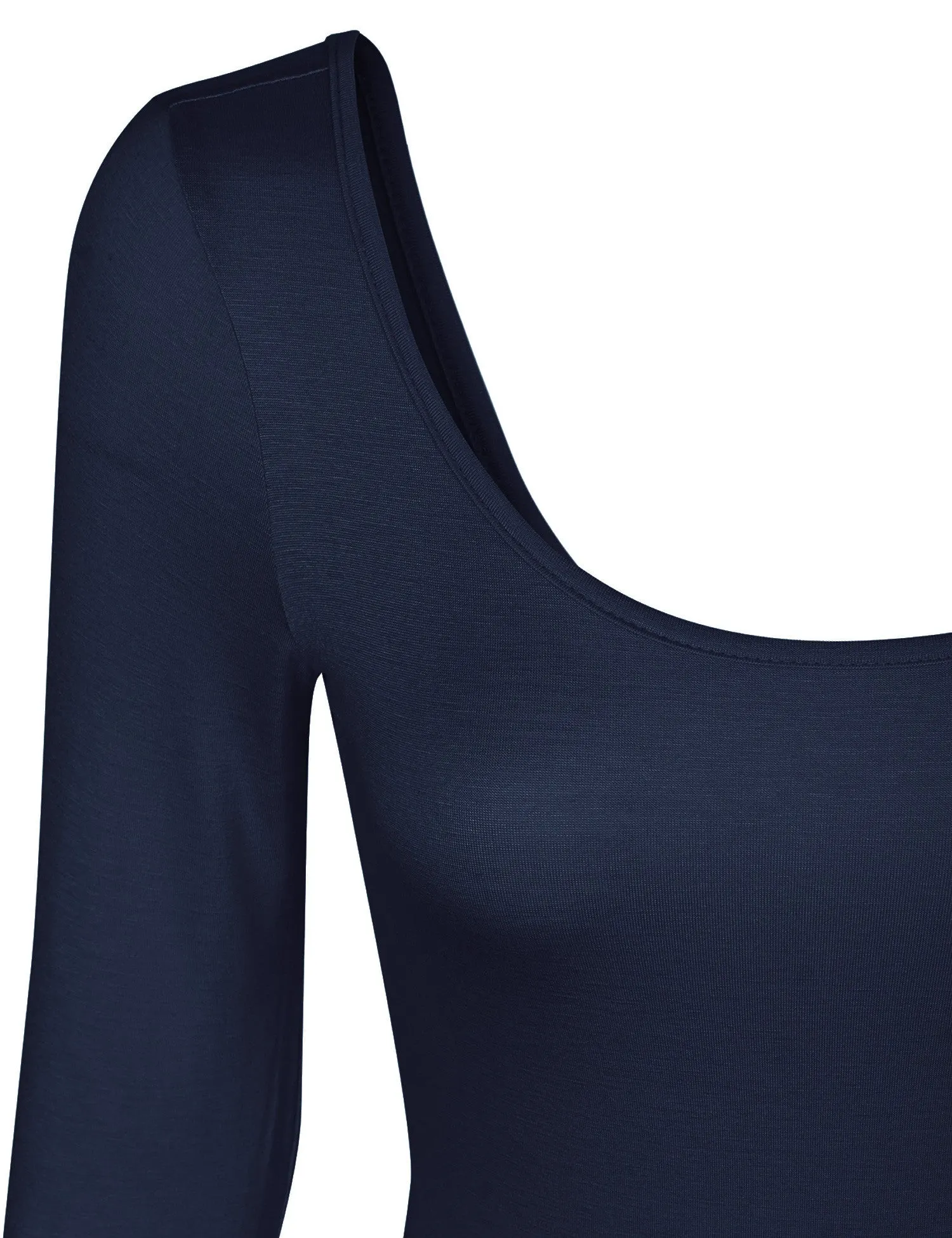 Long Sleeve Scoop Neck Bodysuit with Snap Button Closure