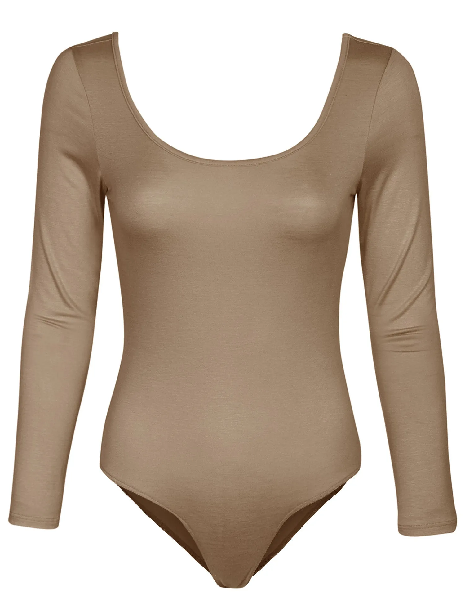 Long Sleeve Scoop Neck Bodysuit with Snap Button Closure
