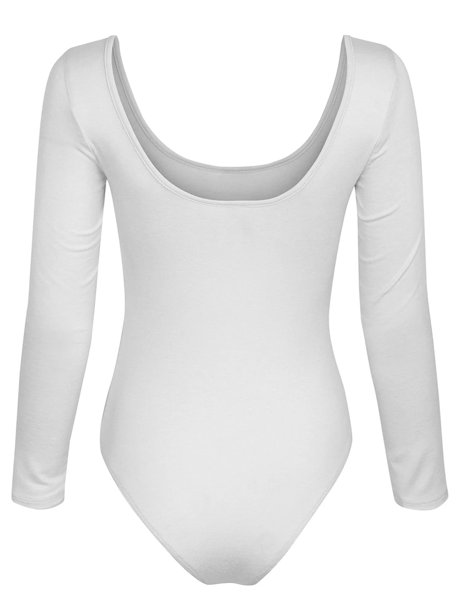 Long Sleeve Scoop Neck Bodysuit with Snap Button Closure