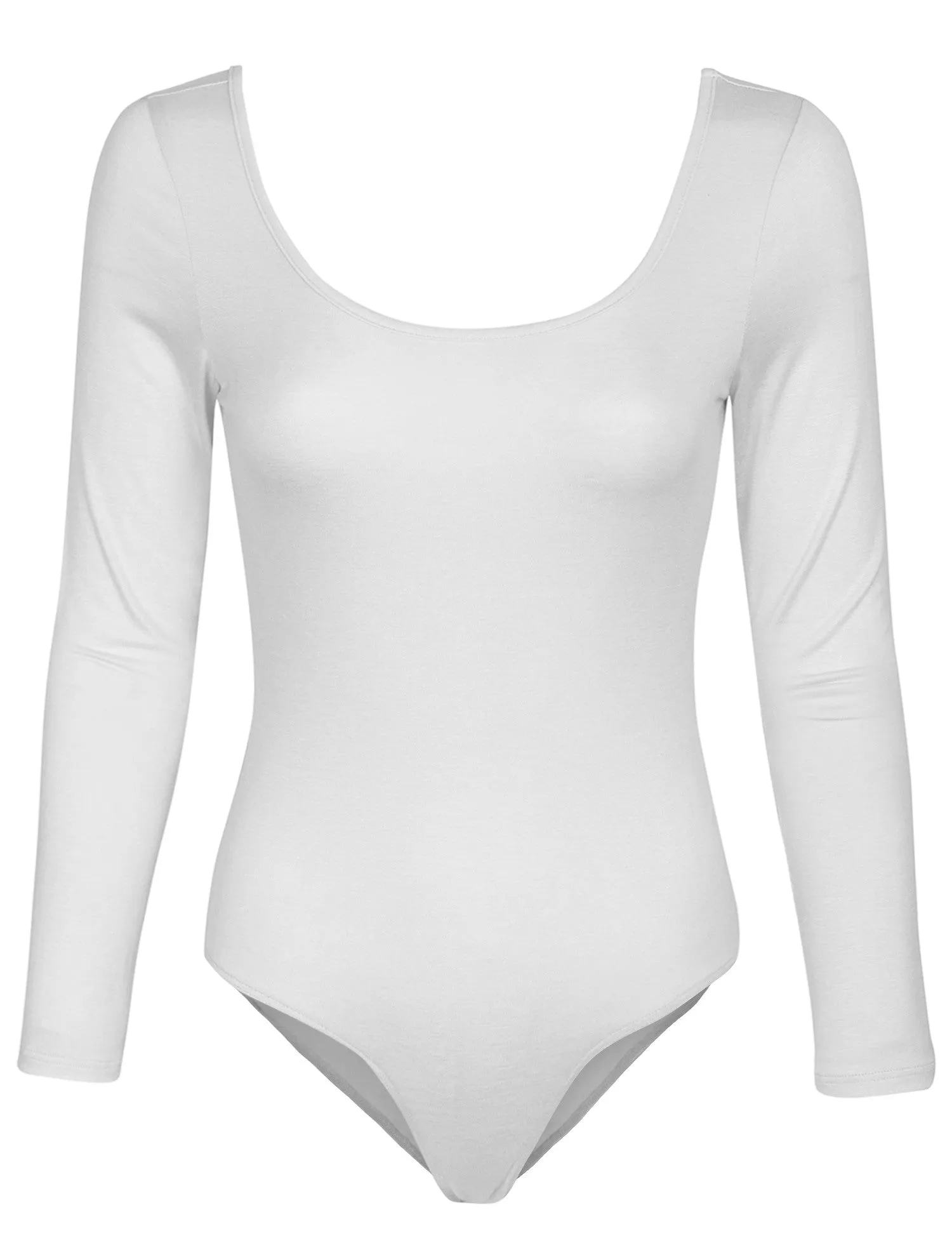 Long Sleeve Scoop Neck Bodysuit with Snap Button Closure