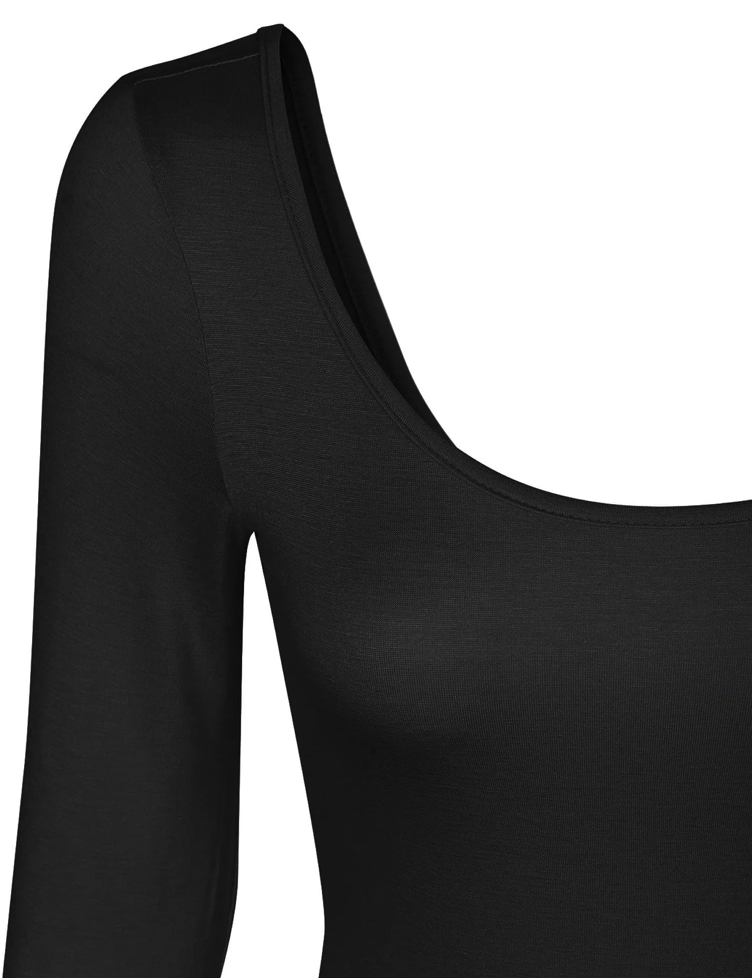 Long Sleeve Scoop Neck Bodysuit with Snap Button Closure