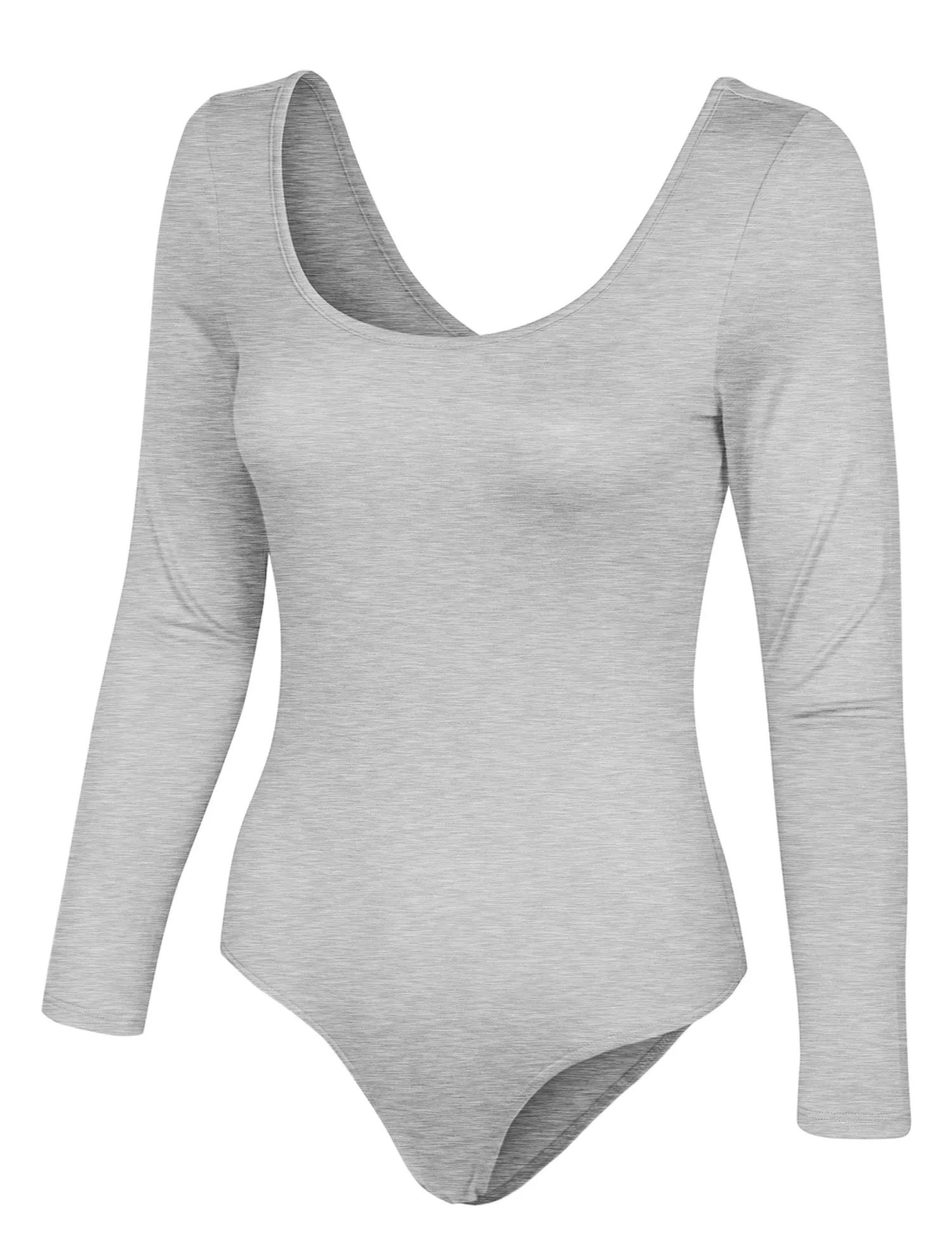 Long Sleeve Scoop Neck Bodysuit with Snap Button Closure