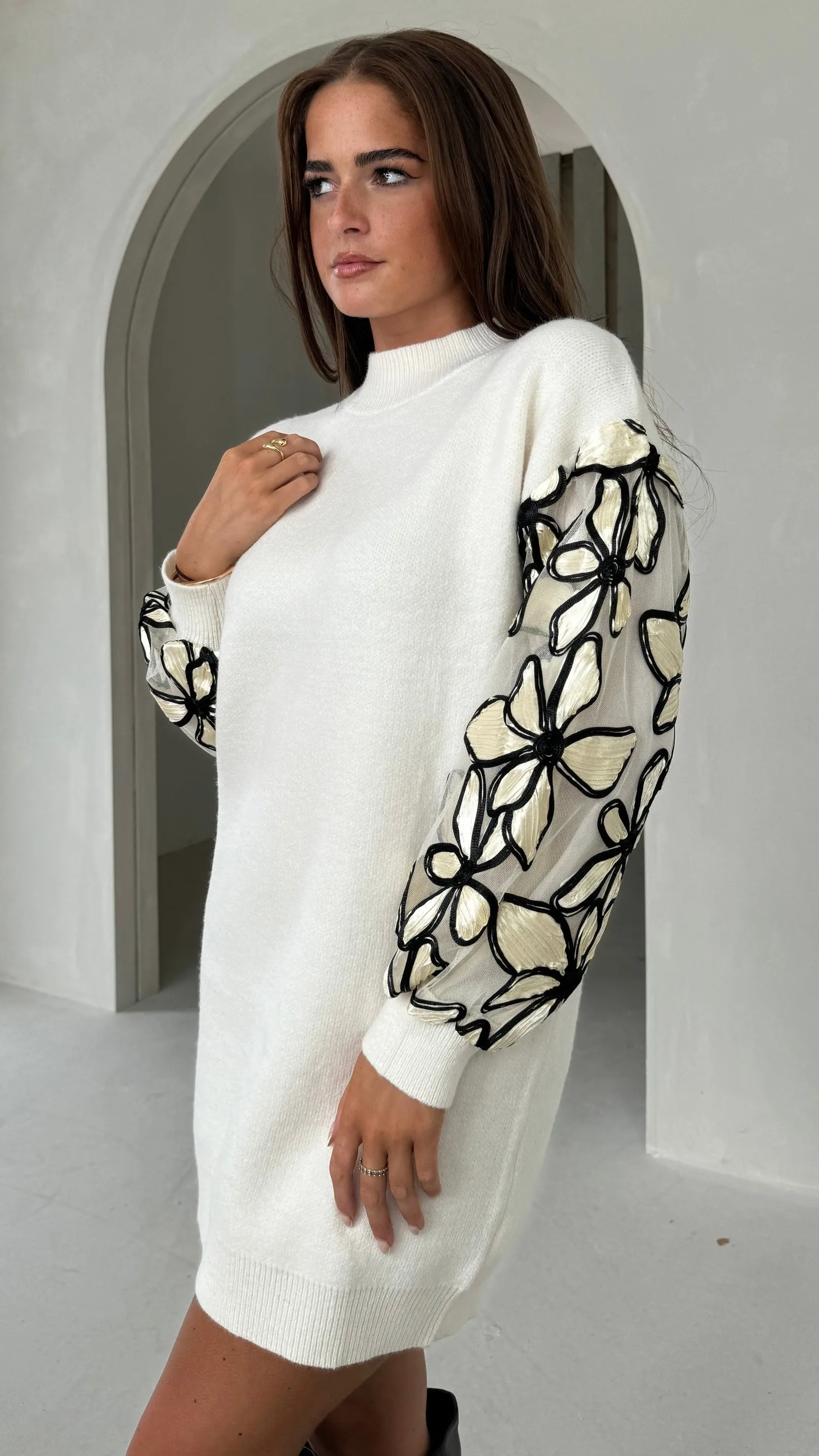Lori Cream Jumper Dress