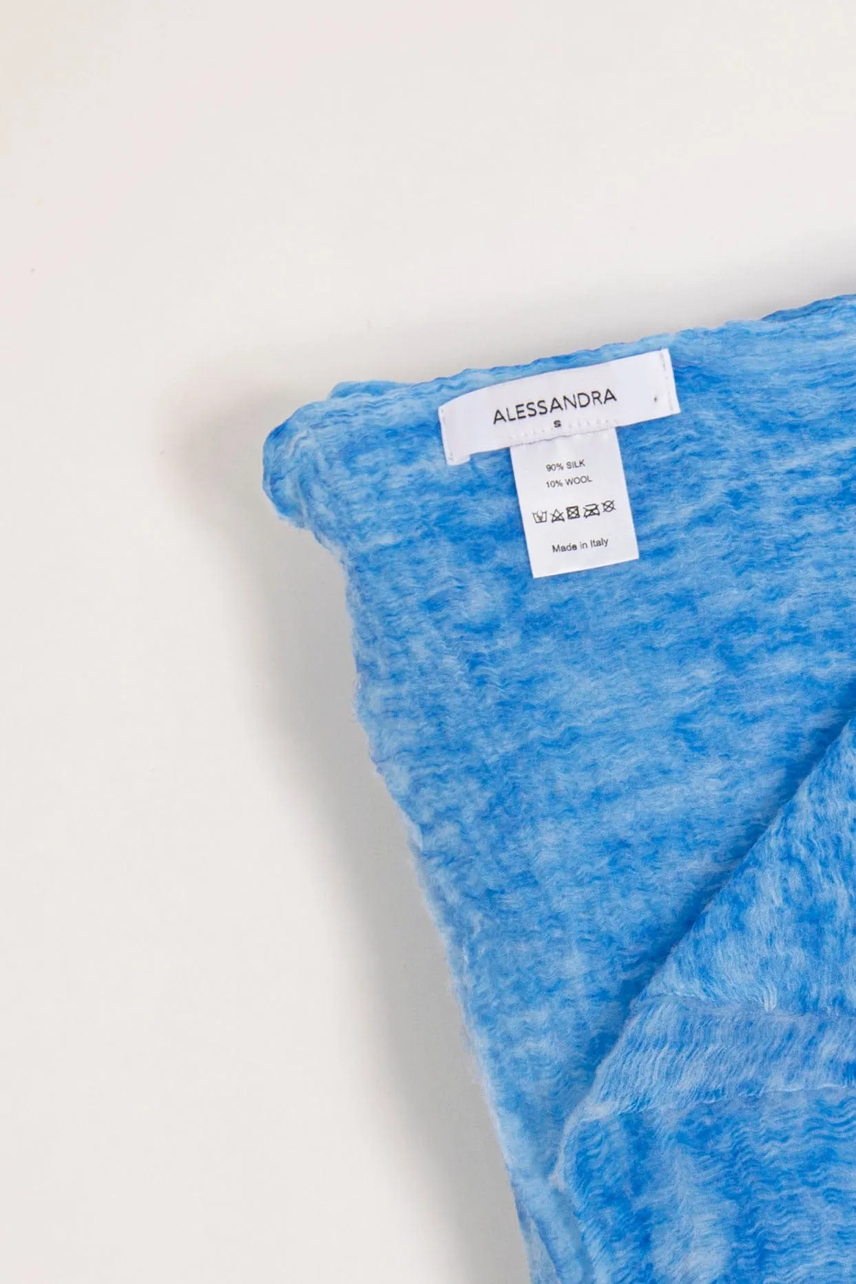 Louisa Wool Silk Scarf in Blue