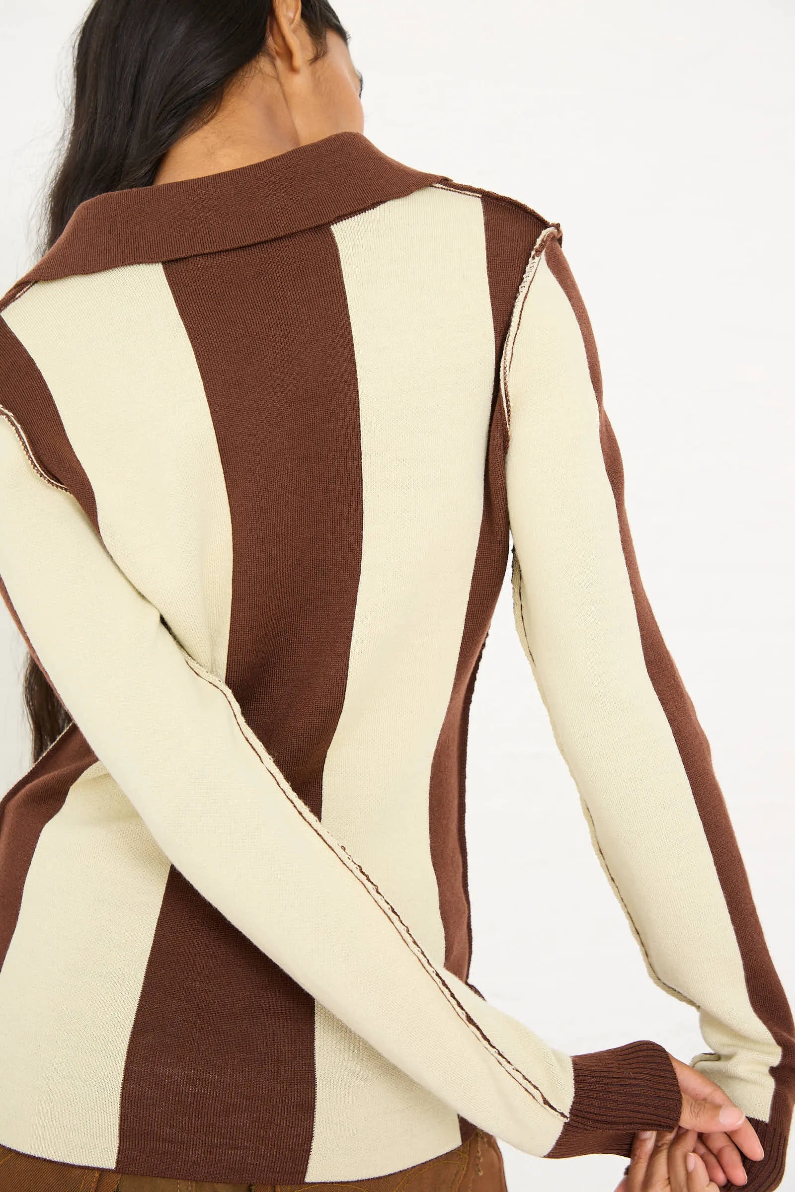 Mané Polo Knit in Cream and Brown