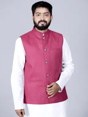 Maroon Handwoven Cotton Modi Jacket