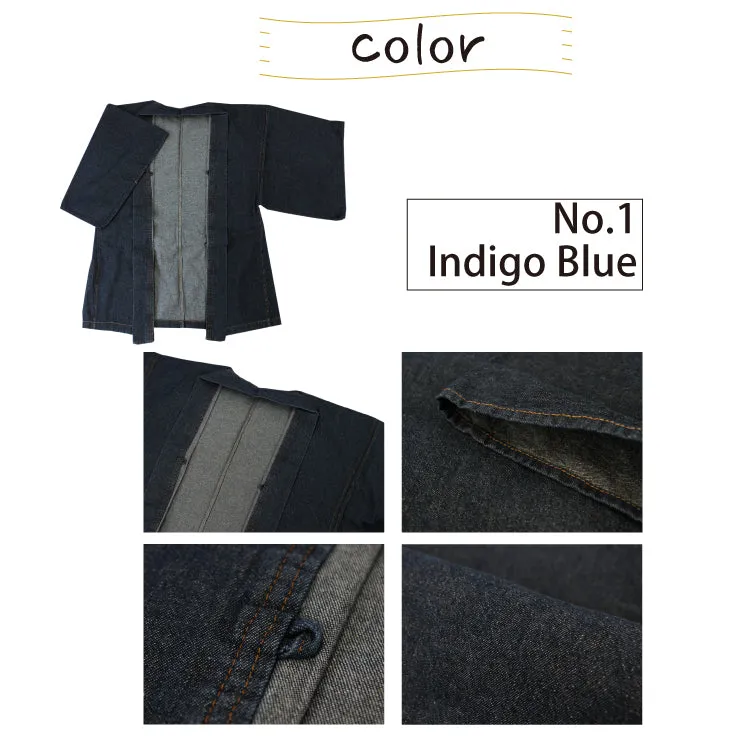 Men's Denim Tailored Japanese Kimono Jacket/Cardigan, Haori Coat