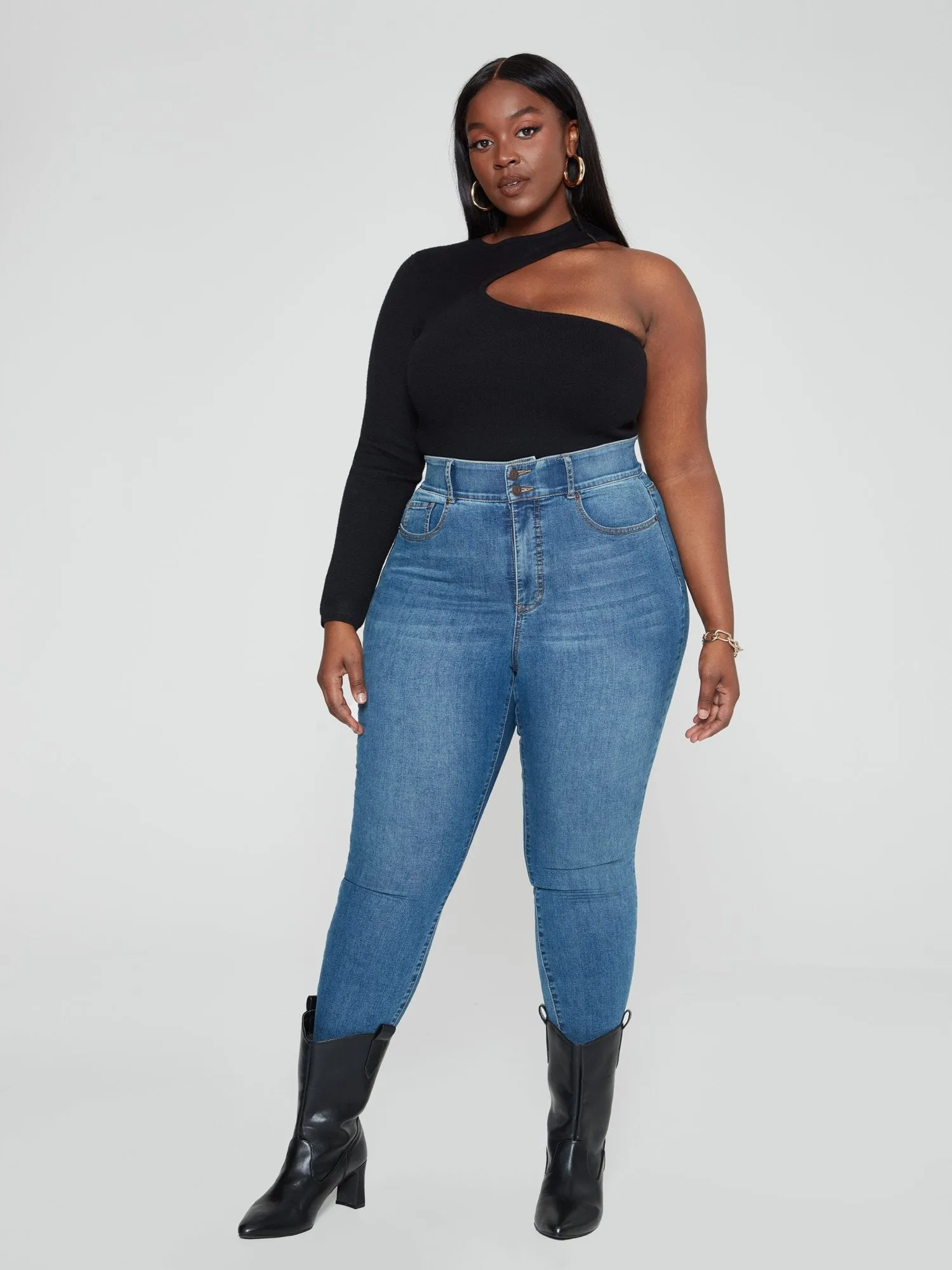 Mia One Shoulder Asymmetrical Cutout Sweater