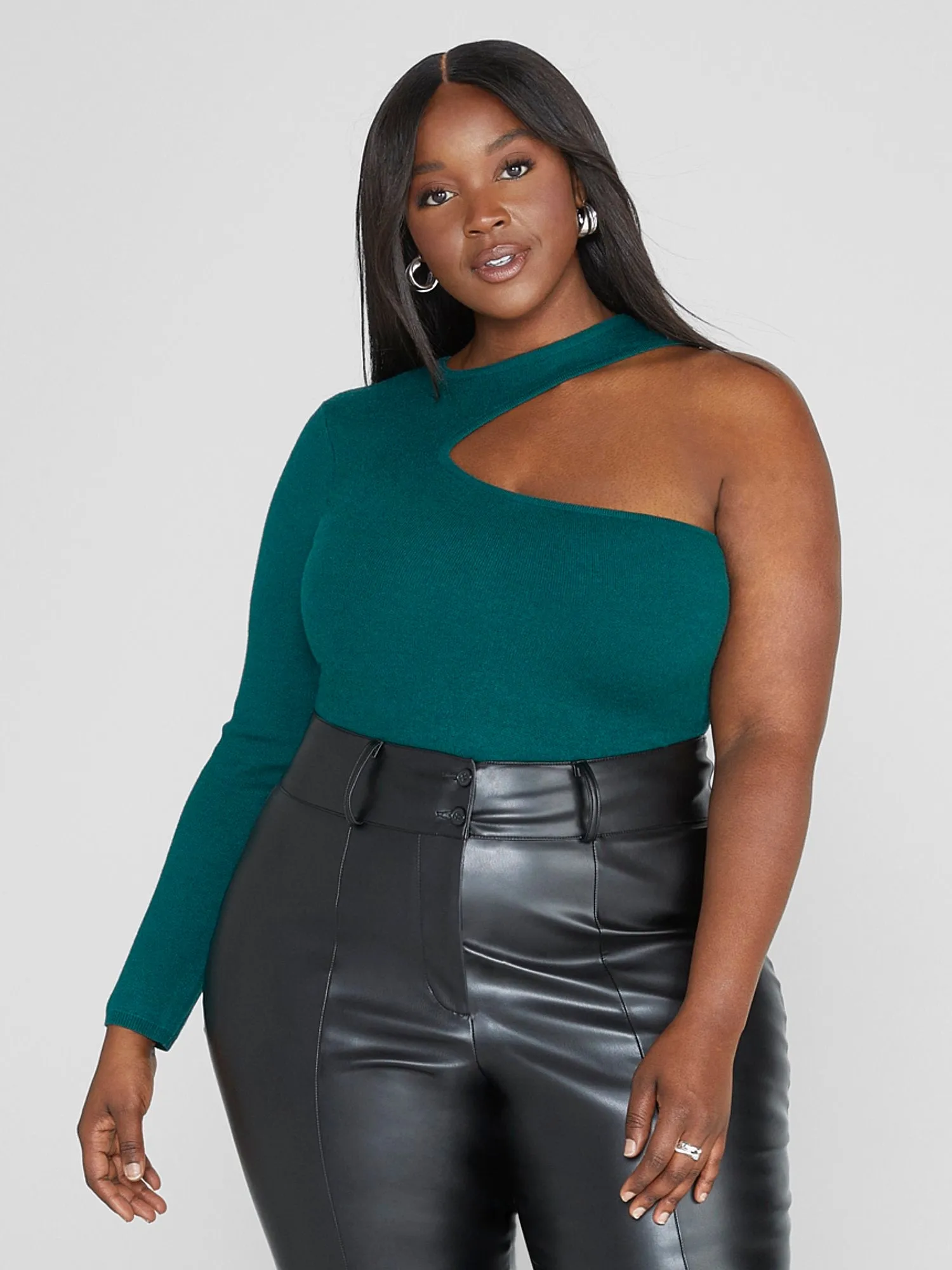Mia One Shoulder Asymmetrical Cutout Sweater