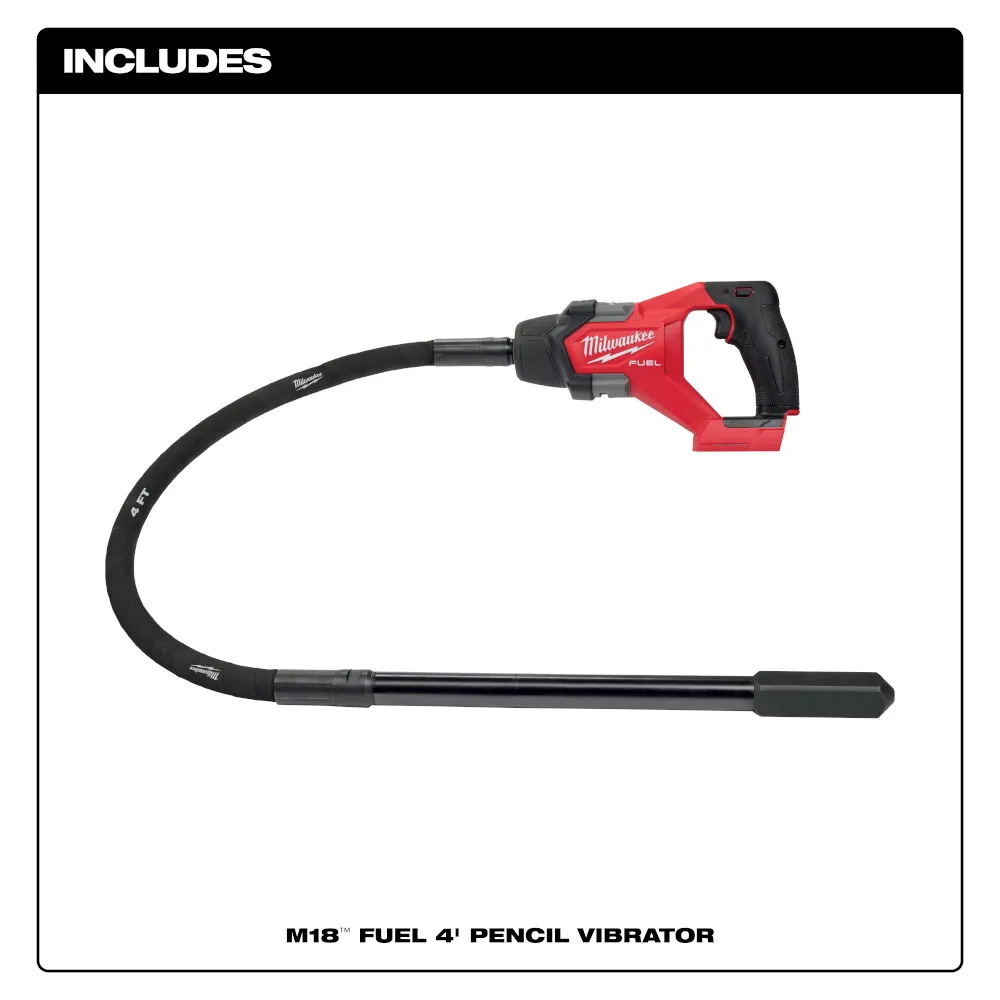 Milwaukee M18 Fuel 4ft Concrete Pencil Vibrator