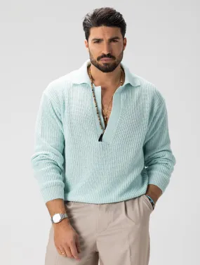 MISAO POLO SWEATER IN LIGHT BLUE