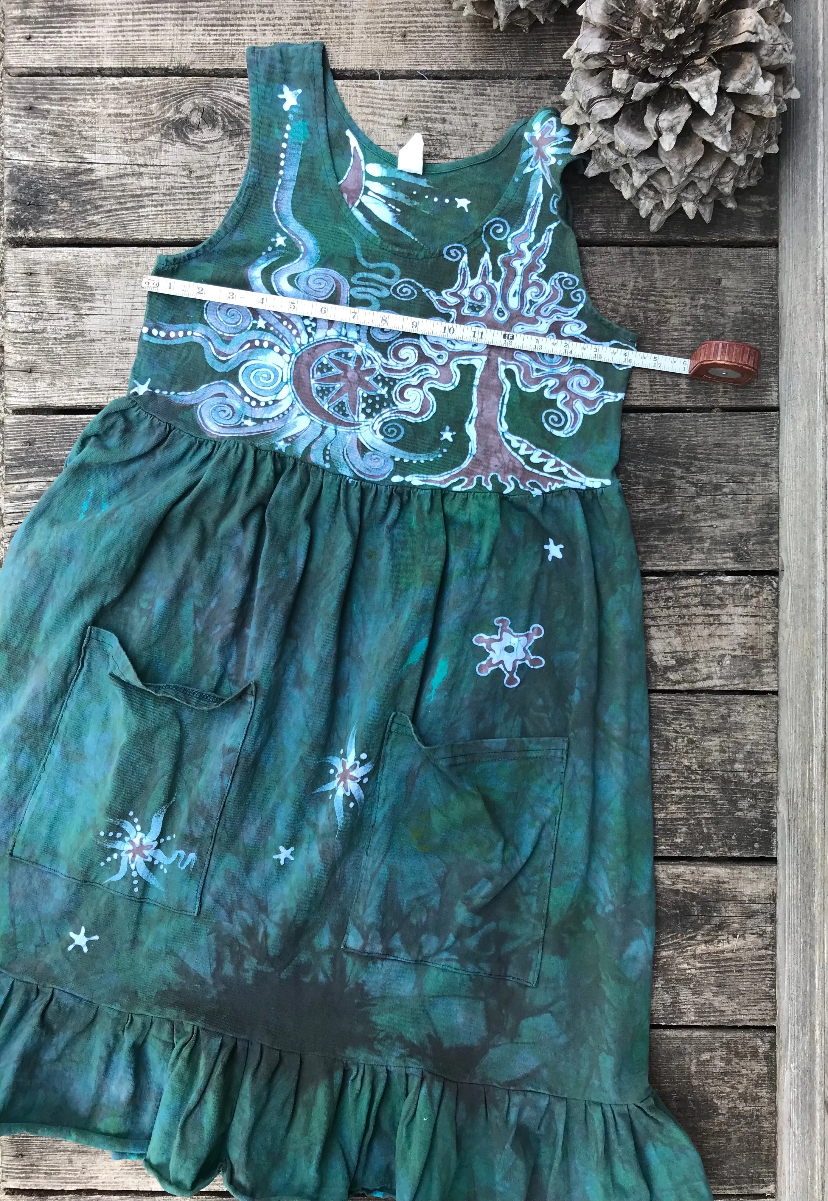 Mist in the Moss Forest - Farmer's Market Pocket Dress - Size Small