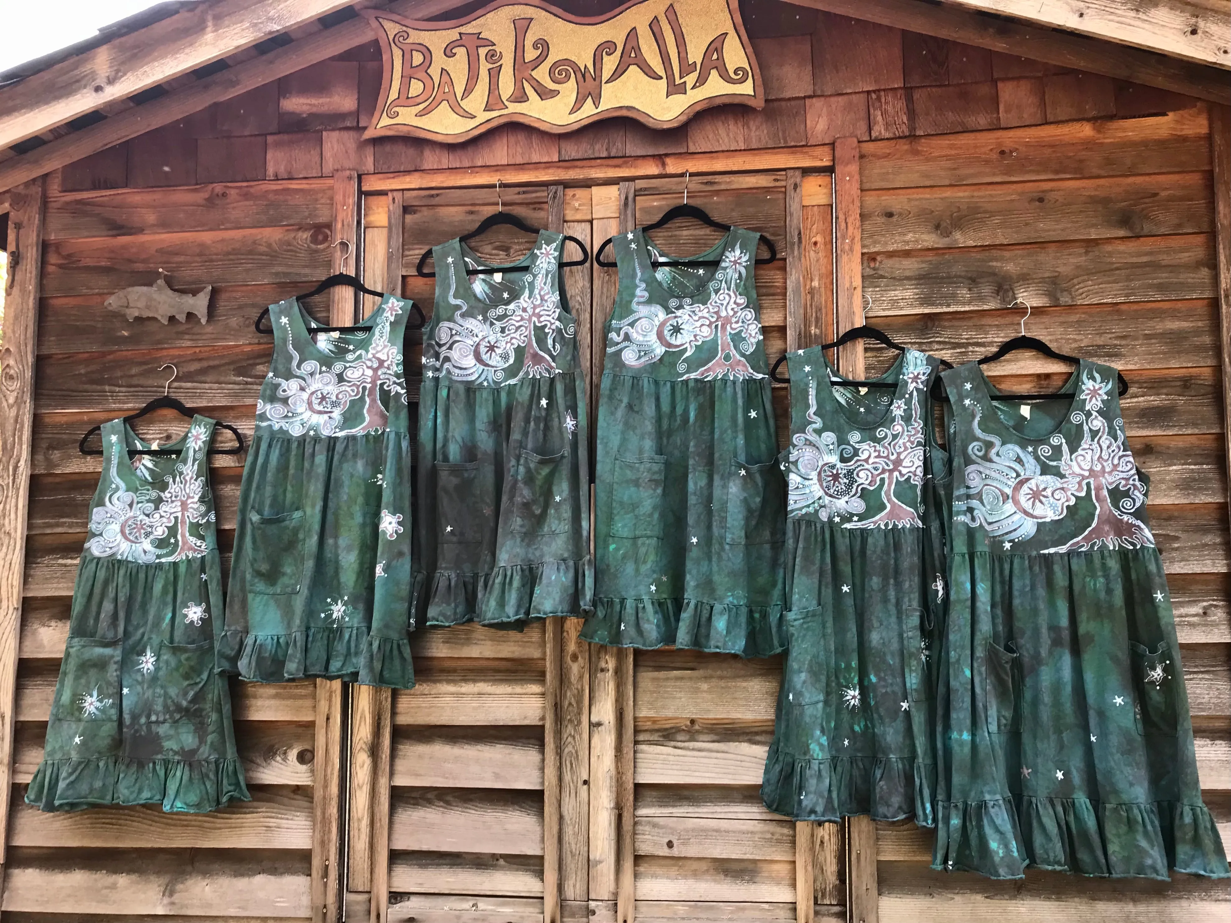 Mist in the Moss Forest - Farmer's Market Pocket Dress - Size Small