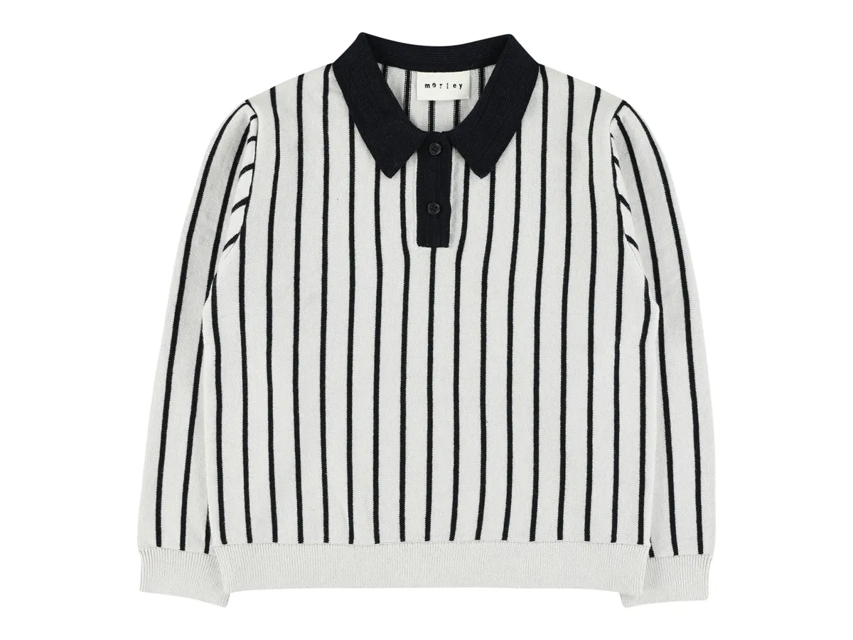 Morley Boys Knitted Chalk/Black Polo