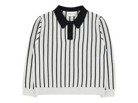 Morley Boys Knitted Chalk/Black Polo