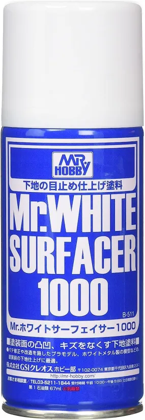 Mr. Hobby B511 Mr. White Surfacer 1000 Spray Paint 170ml
