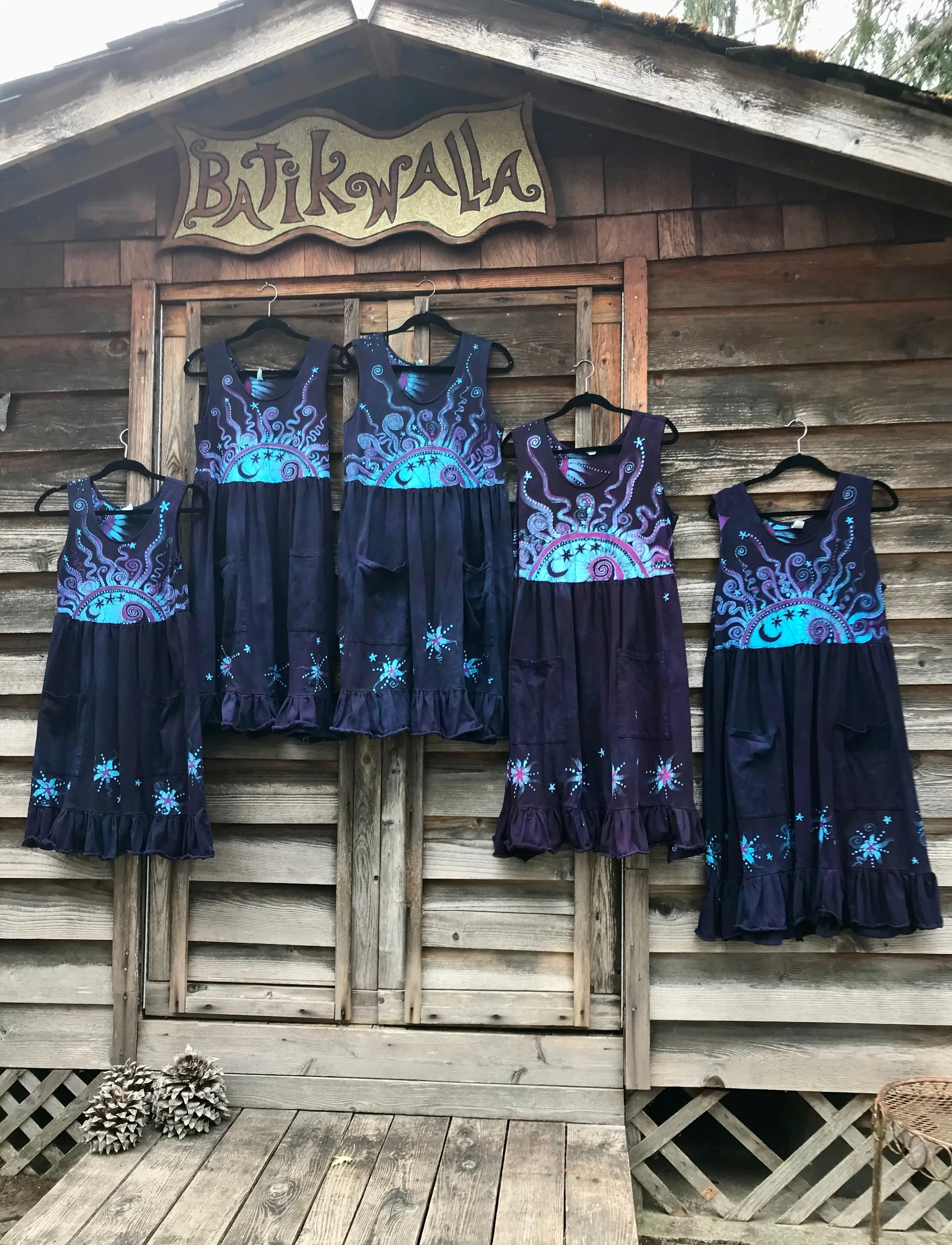 Mystic Moonlight with Turquoise Sunrise - Farmer's Market Pocket Dress - Size 2X