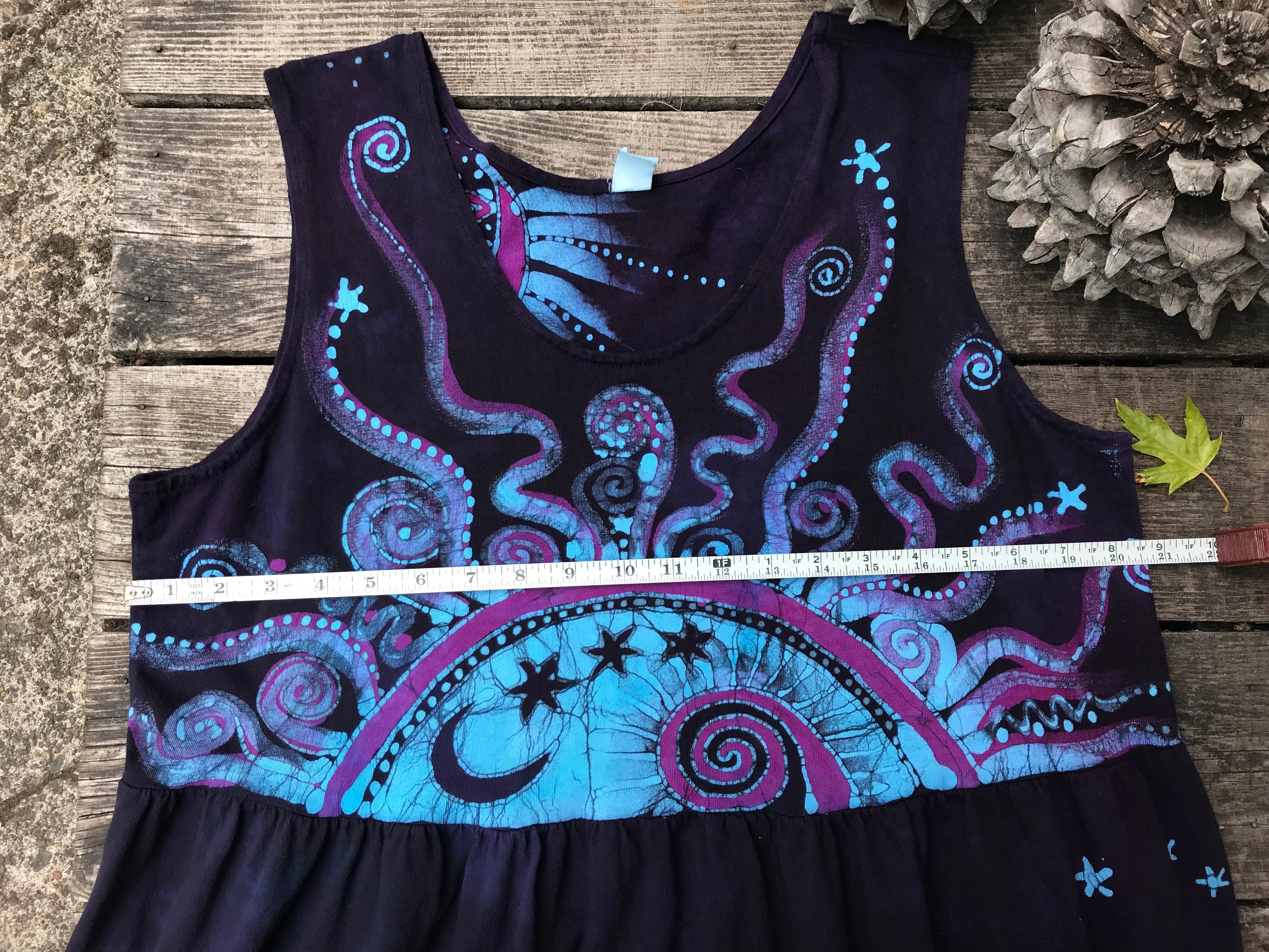 Mystic Moonlight with Turquoise Sunrise - Farmer's Market Pocket Dress - Size 2X