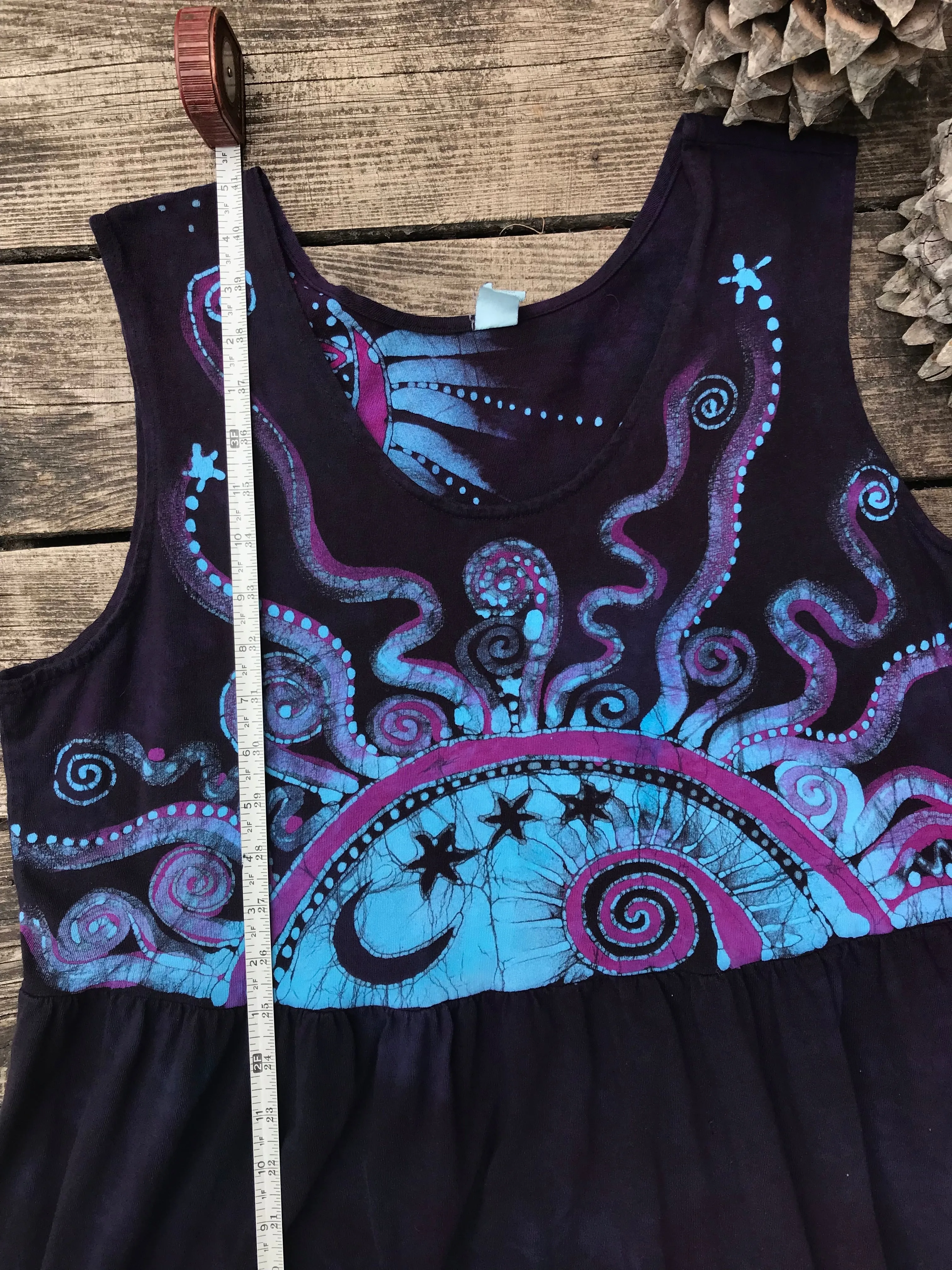 Mystic Moonlight with Turquoise Sunrise - Farmer's Market Pocket Dress - Size 2X