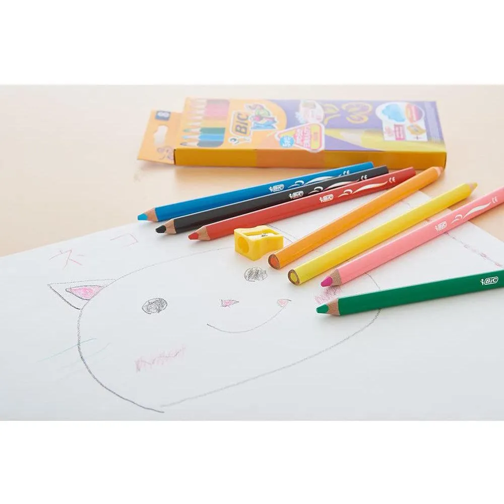 (NET) Bic Kids Color Super Soft 8 Colors pencil sharpener / 8 Pieces
