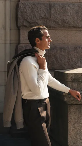 Off-White Cashmere Turtleneck