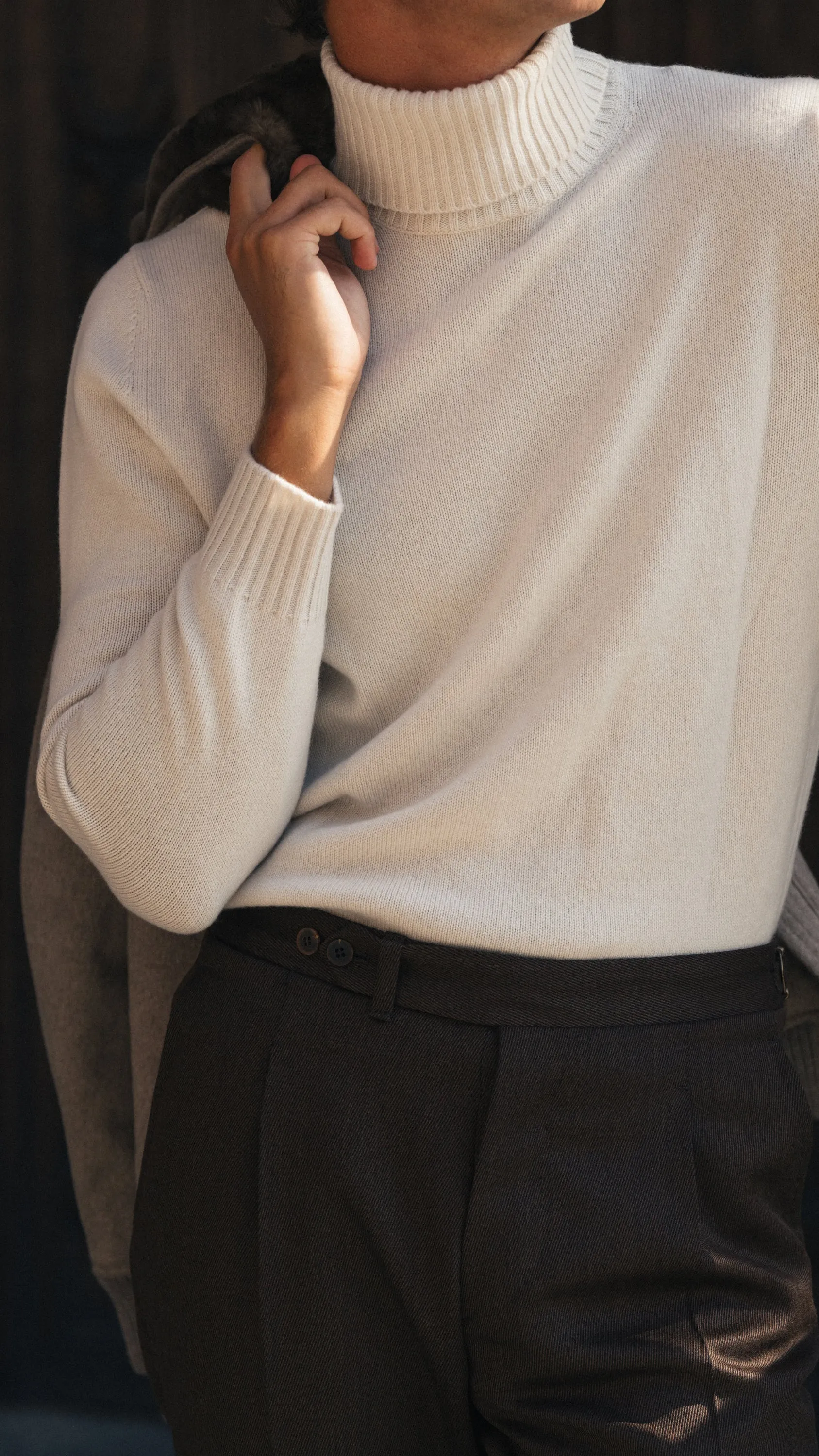 Off-White Cashmere Turtleneck