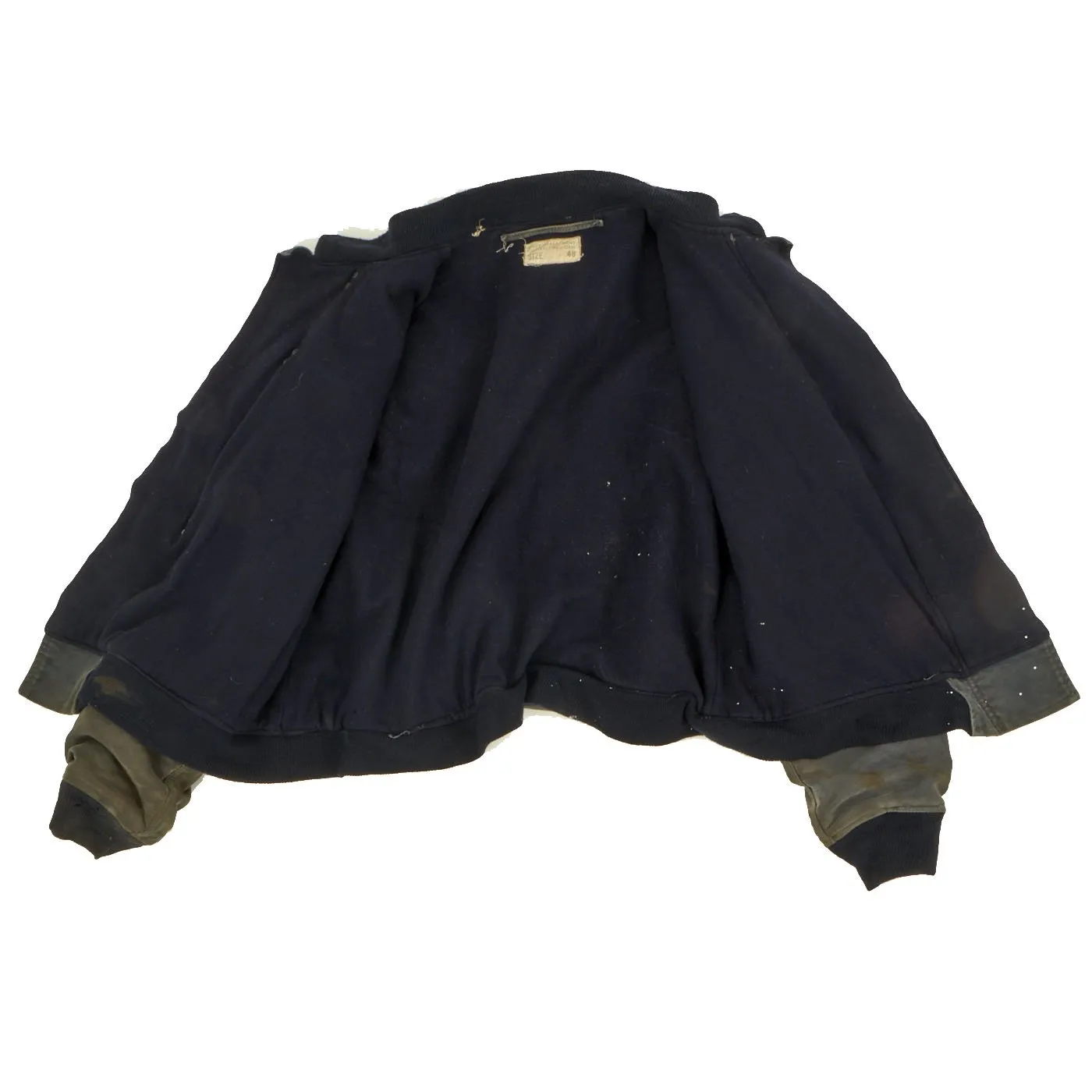 Original U.S. Navy WWII 2nd Pattern Hook Front Blue Deck Jacket - LARGE SIZE - Circa 1943