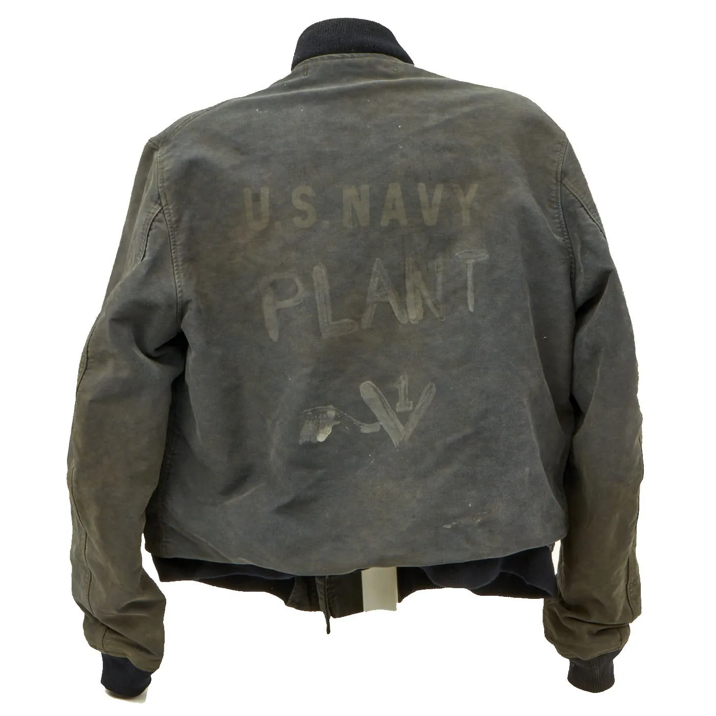 Original U.S. Navy WWII 2nd Pattern Hook Front Blue Deck Jacket - LARGE SIZE - Circa 1943