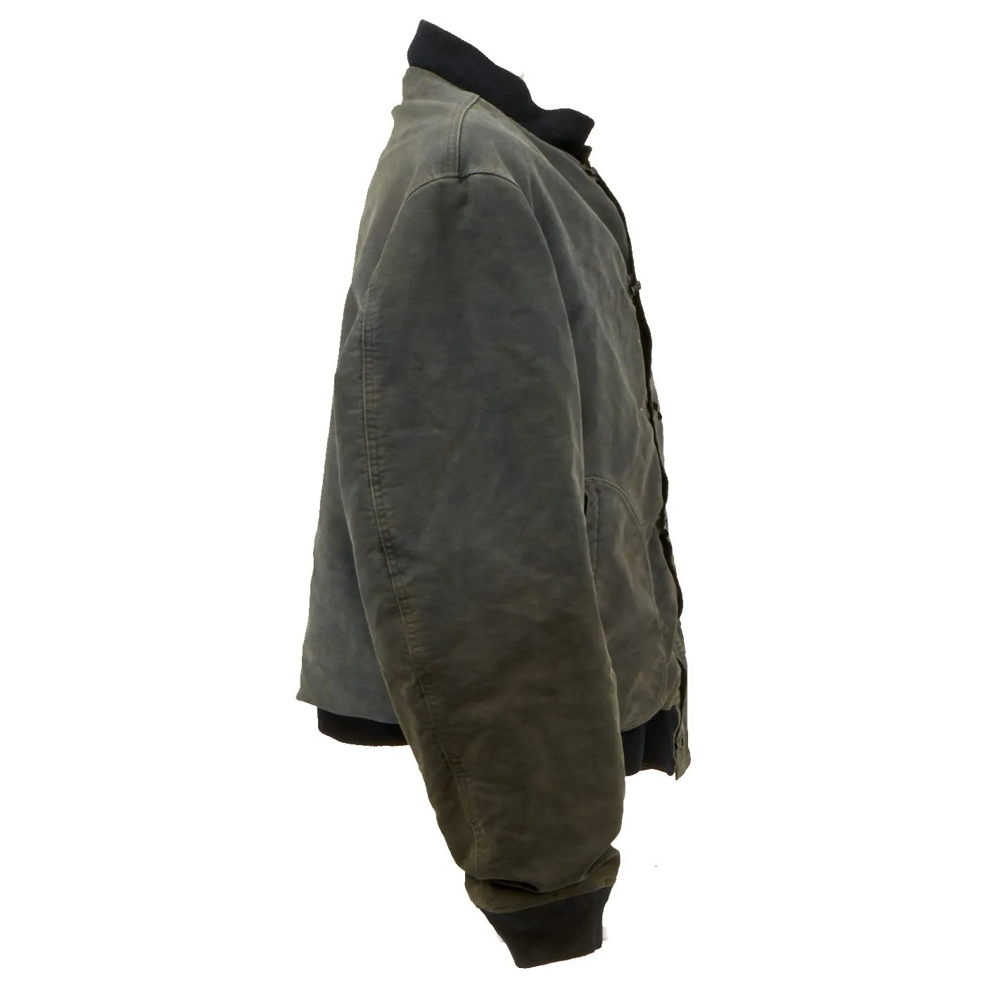 Original U.S. Navy WWII 2nd Pattern Hook Front Blue Deck Jacket - LARGE SIZE - Circa 1943
