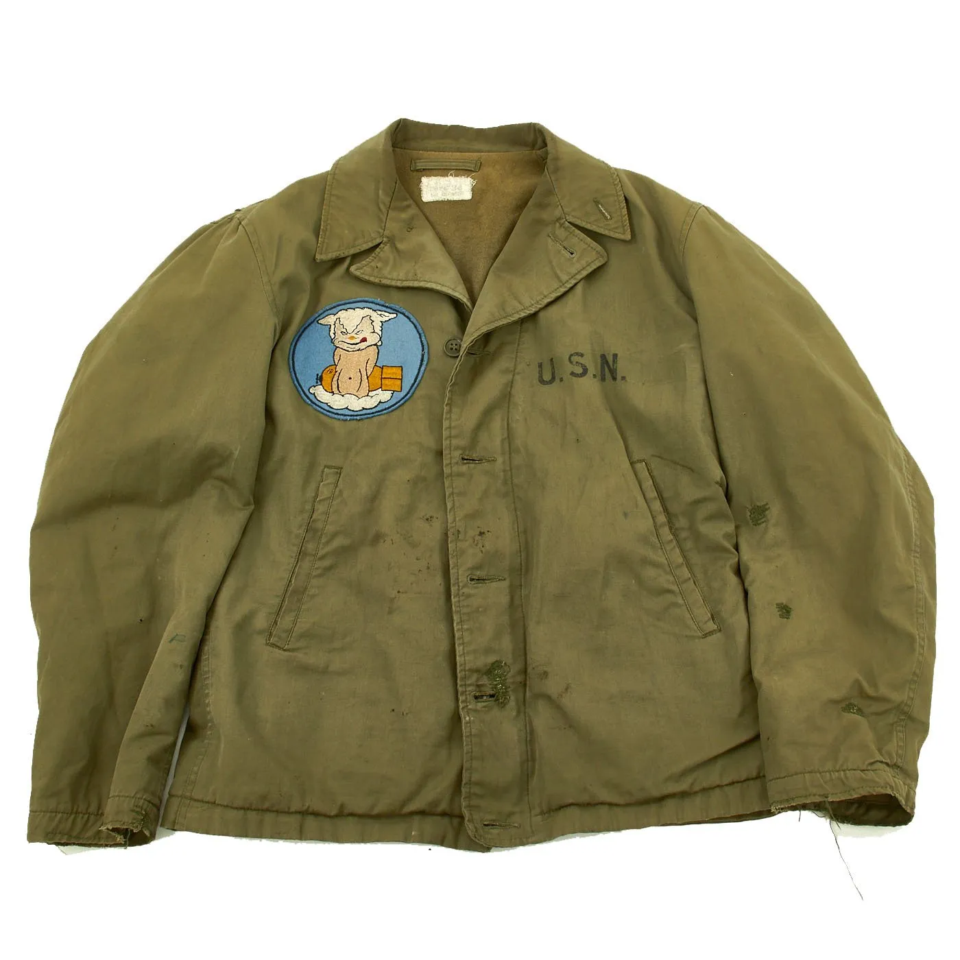 Original U.S. WWII Navy VB-89 (Bomber Squadron 89) Named Deck Jacket