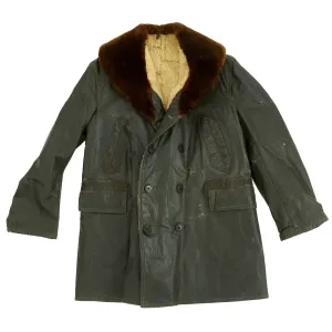 Original U.S. WWII USN Rubberized Shearling Deck Coat Navy Contract NXs 16279 - Size 42