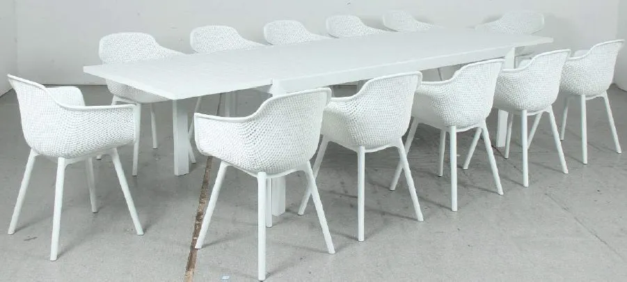 OSLO 13pc Aluminium Outdoor Extension Dining Set with Ace PP Chairs