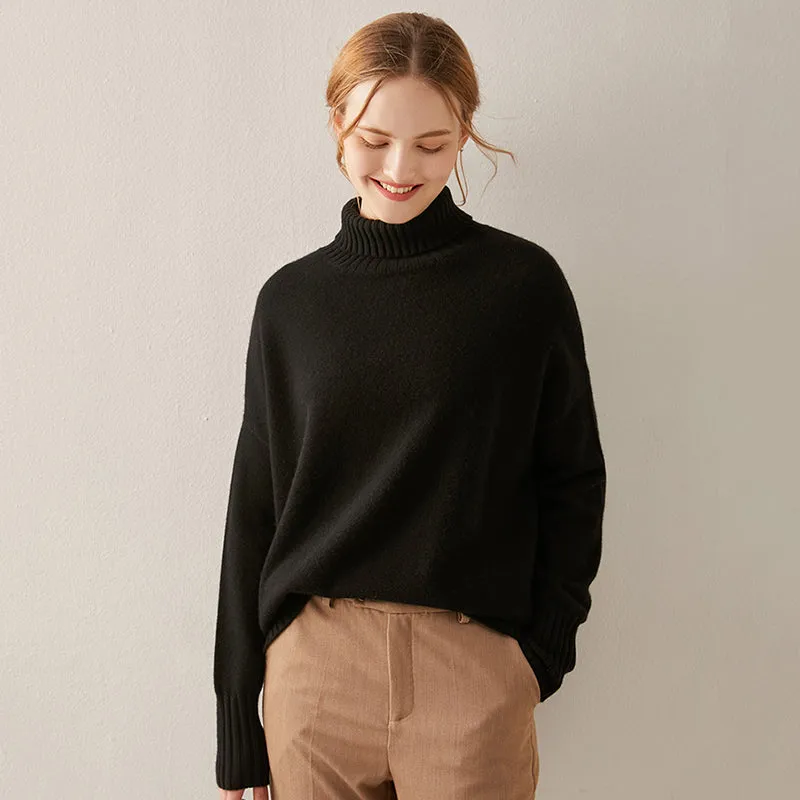 Oversized Cashmere Turtleneck Sweater Women CS012