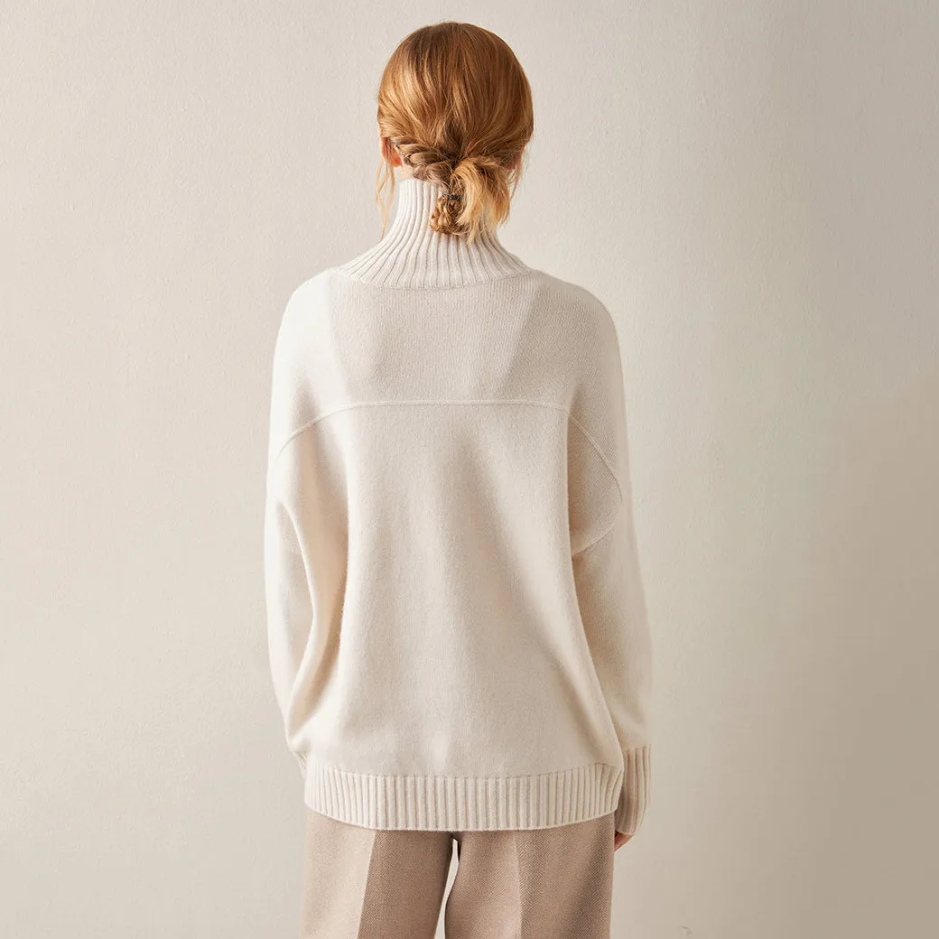 Oversized Cashmere Turtleneck Sweater Women CS012