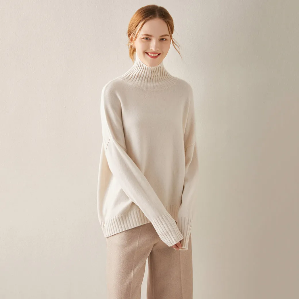 Oversized Cashmere Turtleneck Sweater Women CS012