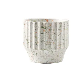 Painted Concrete Terrazzo Pot - White (Small or Medium)