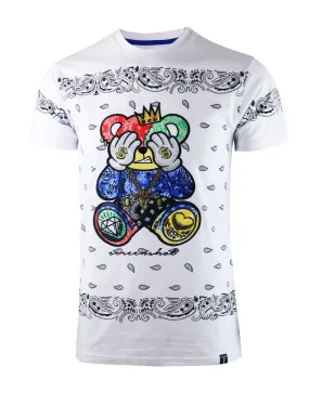 PAISELY BEAR TEE-S1169 (WHITE)