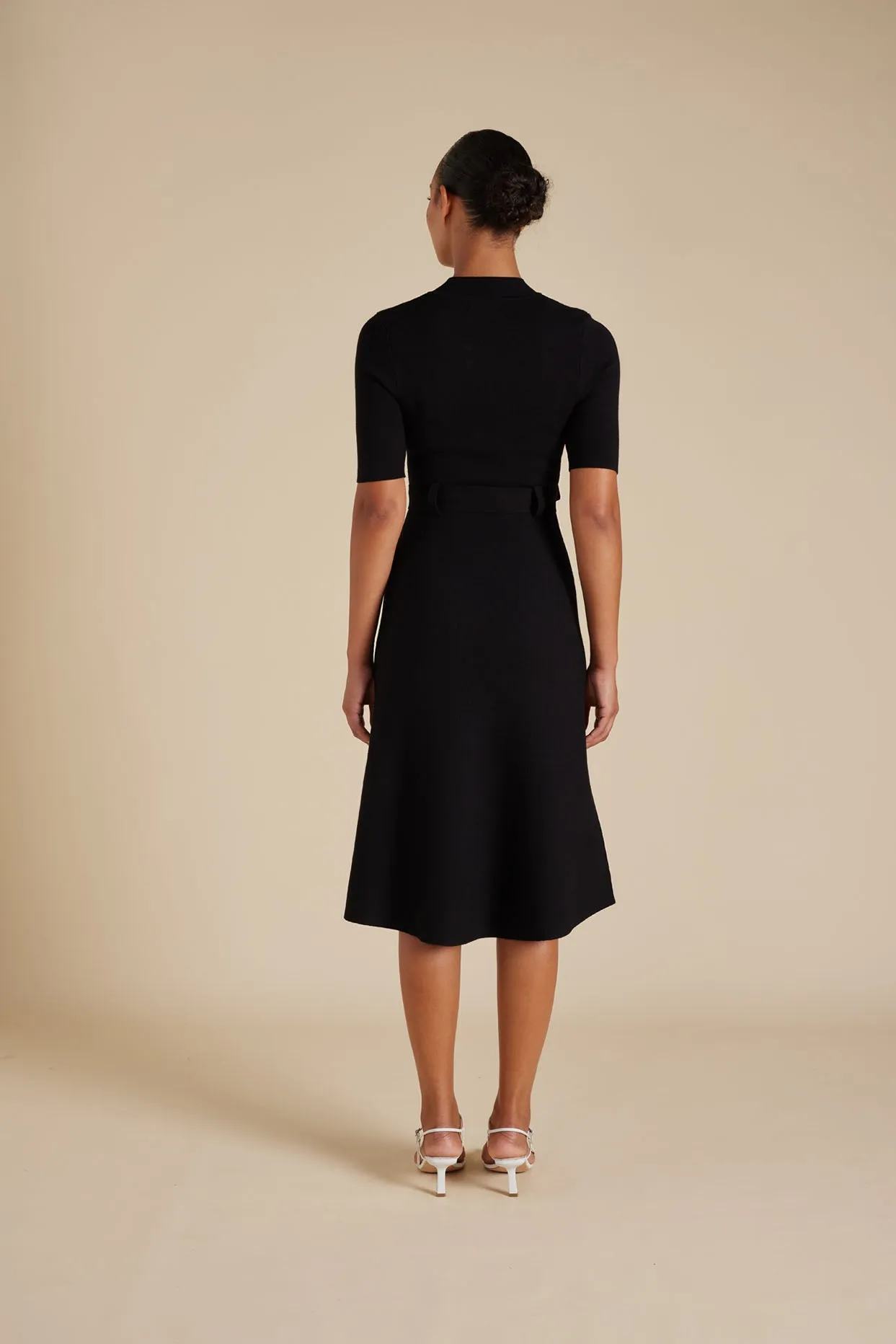 Parker Crepe Knit Dress in Black