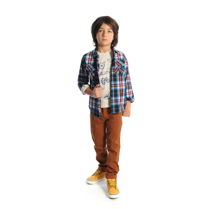 Peacoat Plaid Flannel Shirt