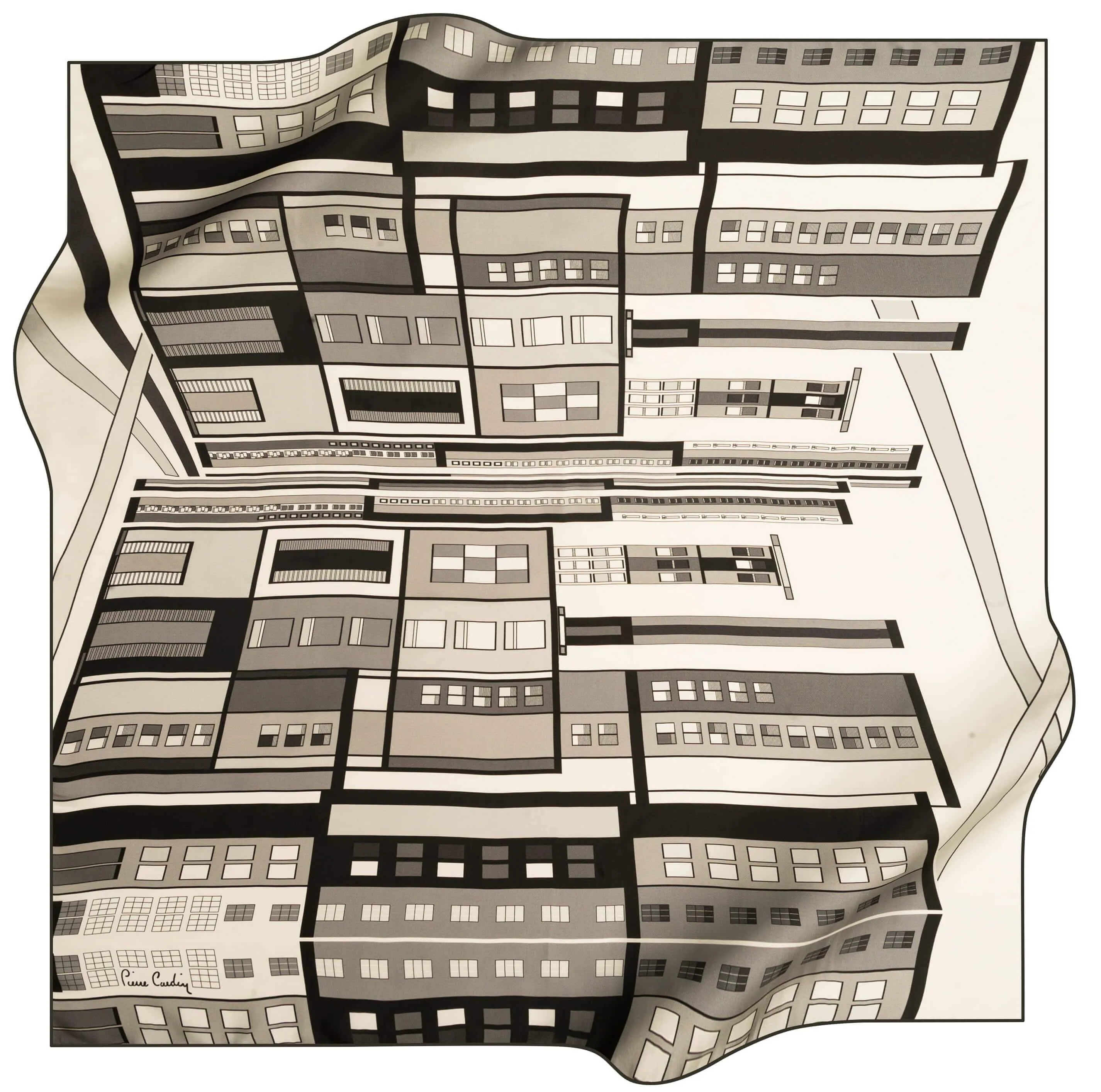 Pierre Cardin Silk Neck Scarf Cityscape No. 11