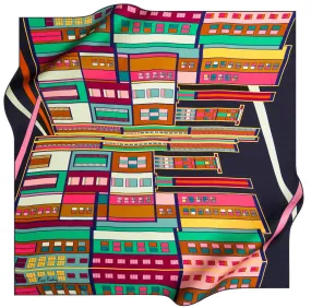Pierre Cardin Silk Neck Scarf Cityscape No. 22