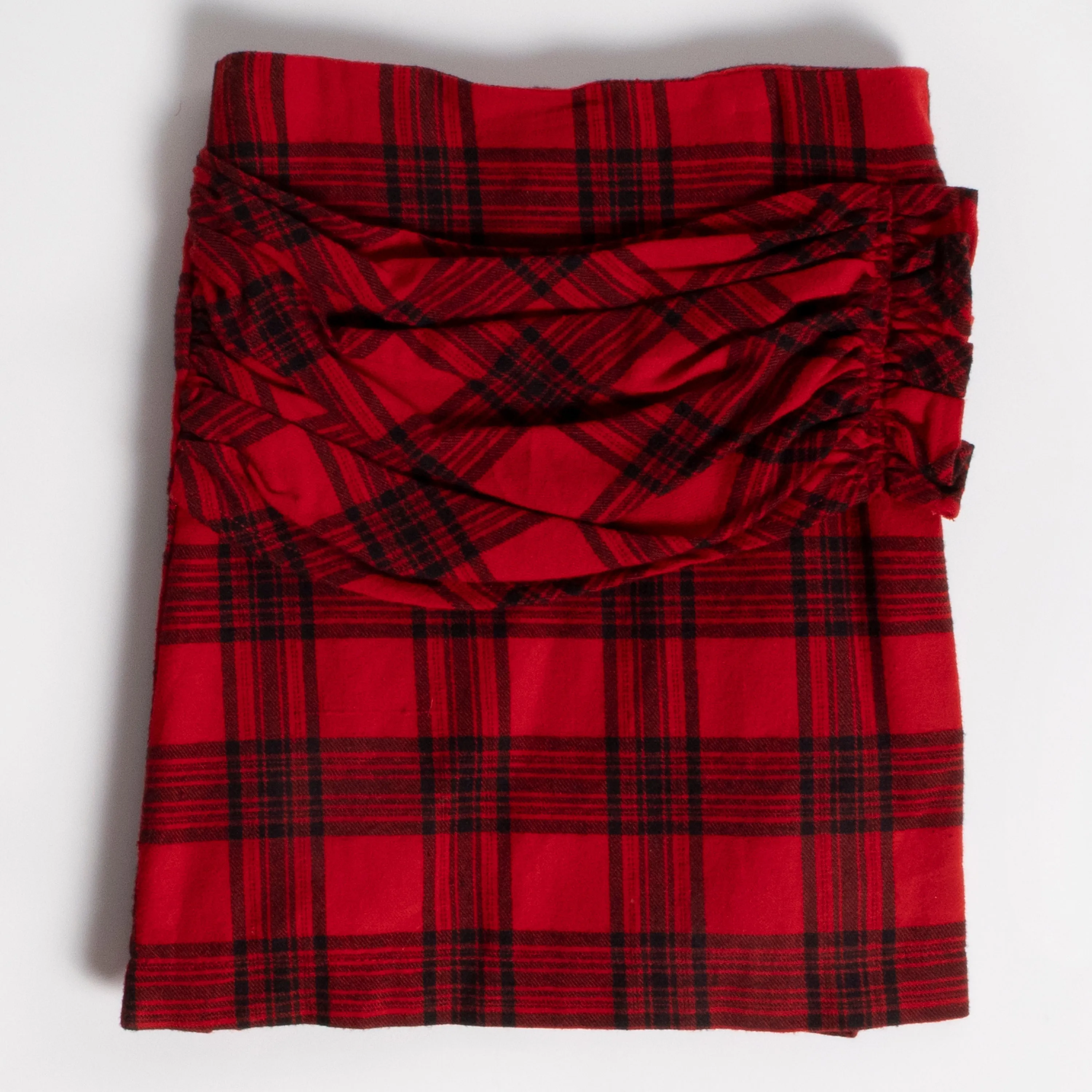 Plaid Ruffle Wrap Skirt