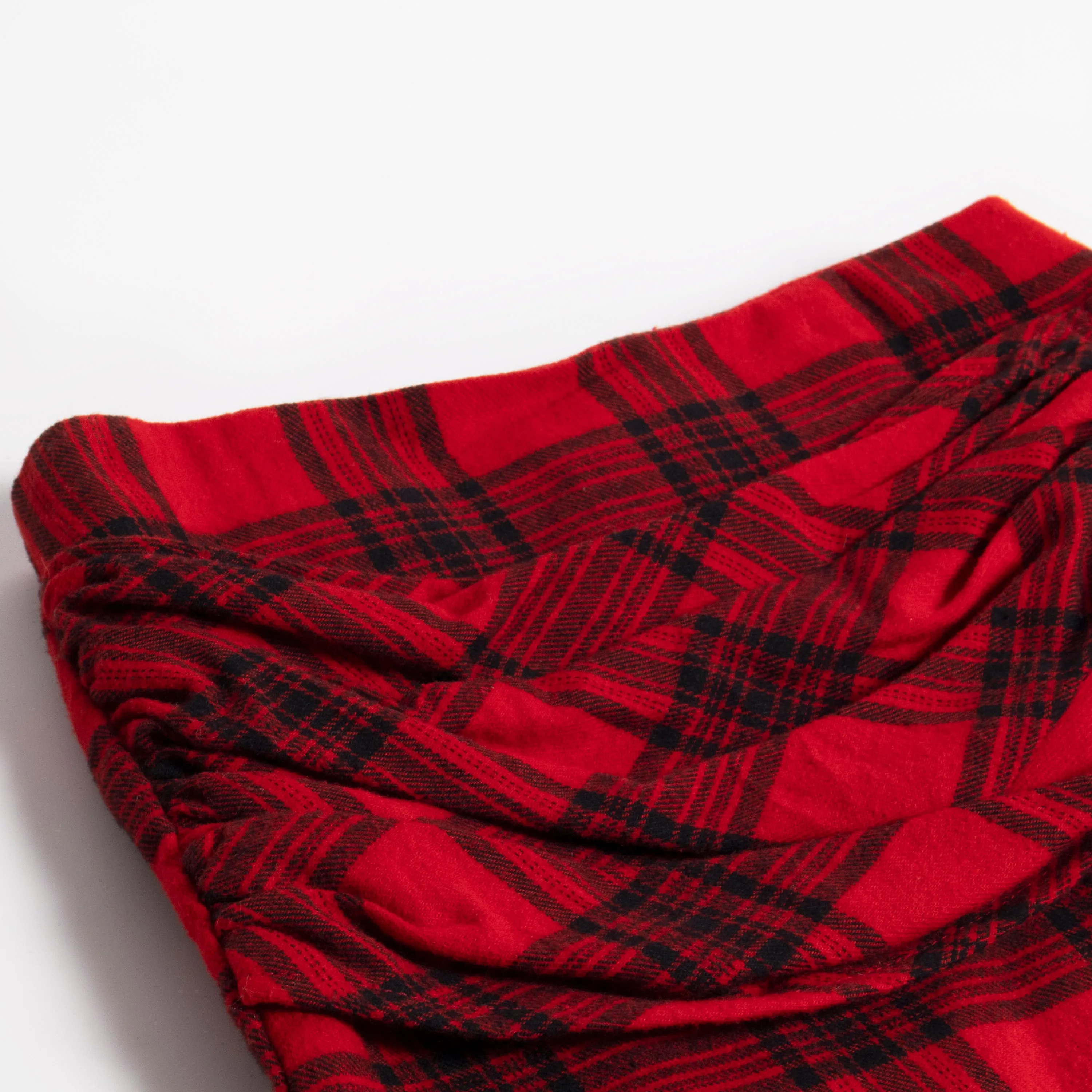Plaid Ruffle Wrap Skirt