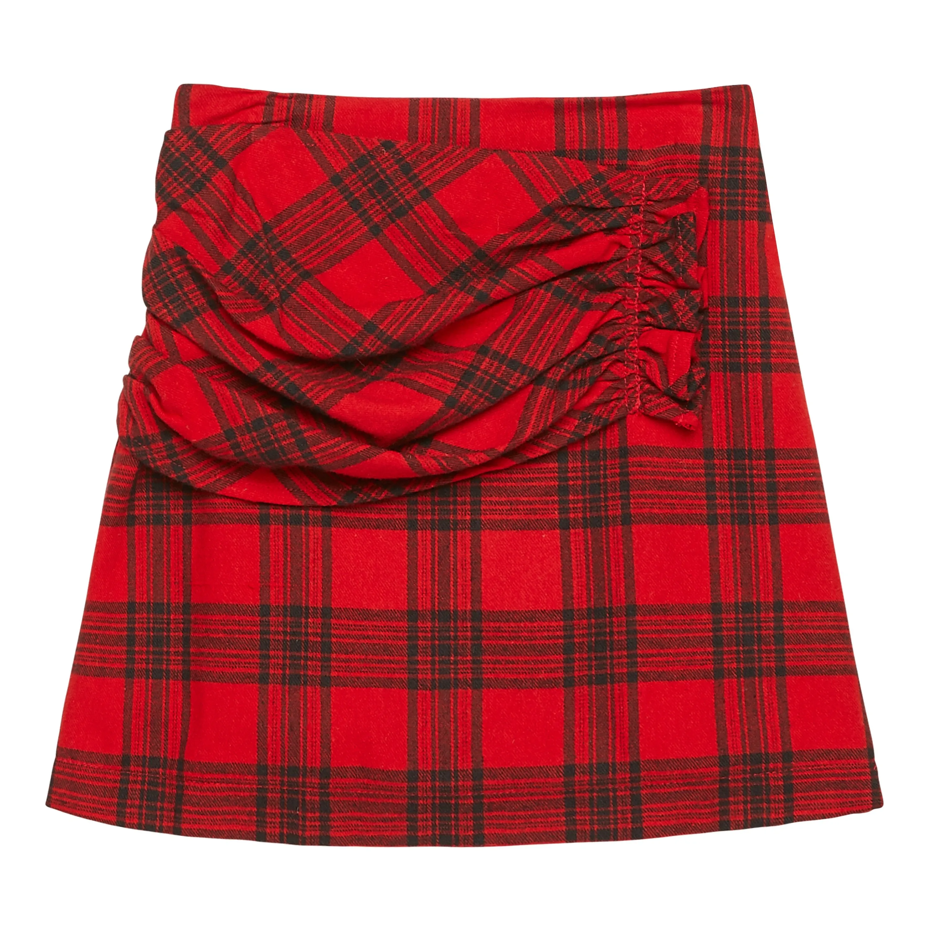 Plaid Ruffle Wrap Skirt