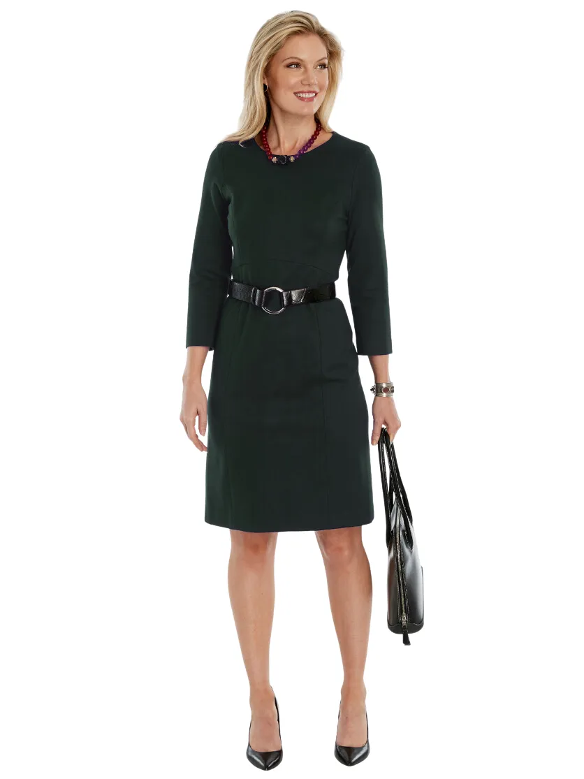 Ponte Knit 3/4 Sleeve Dress