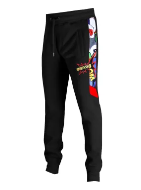 POP ART CARTOON FLEECE SWEAT PANTS-P11062 (BLACK)