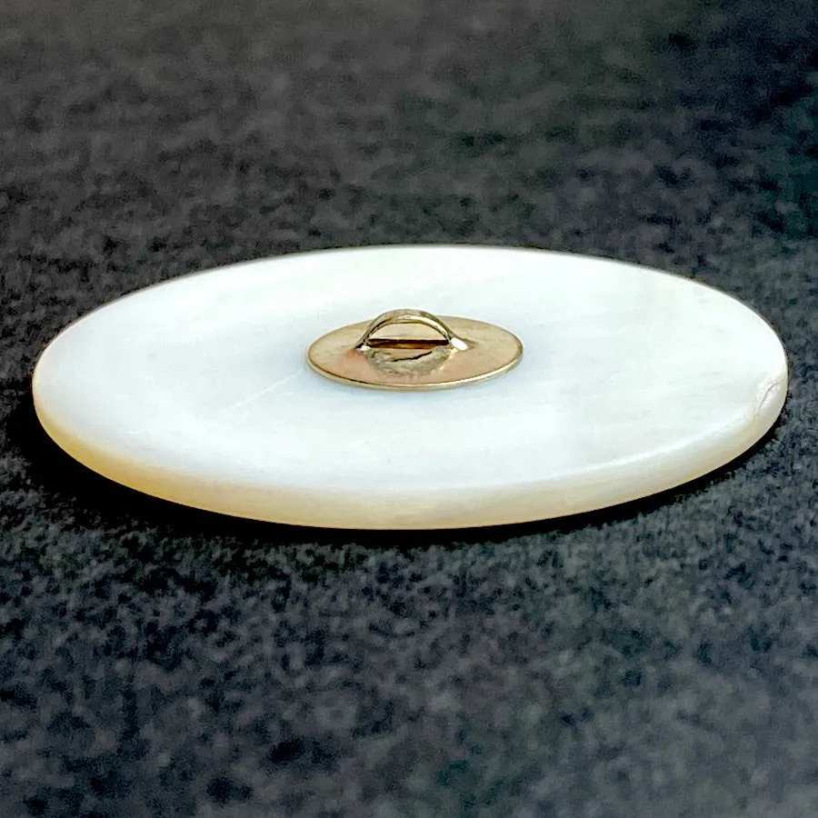 Portrait of Sisters on Mother of Pearl Button by Susan Clarke, 1-3/8"  #1572