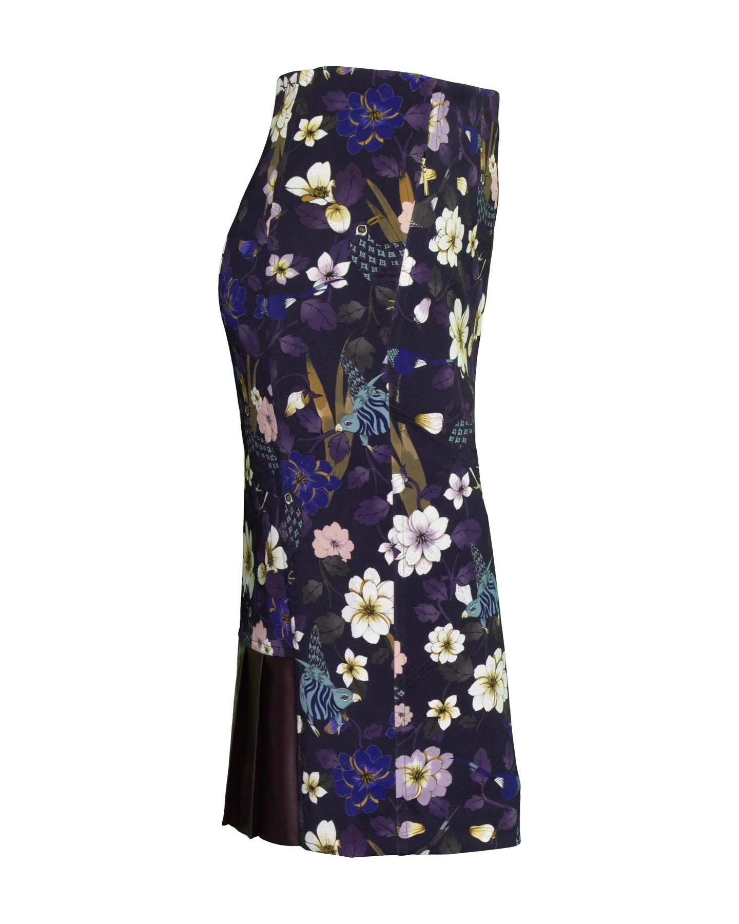 Print Pencil Skirt Pleat Detail